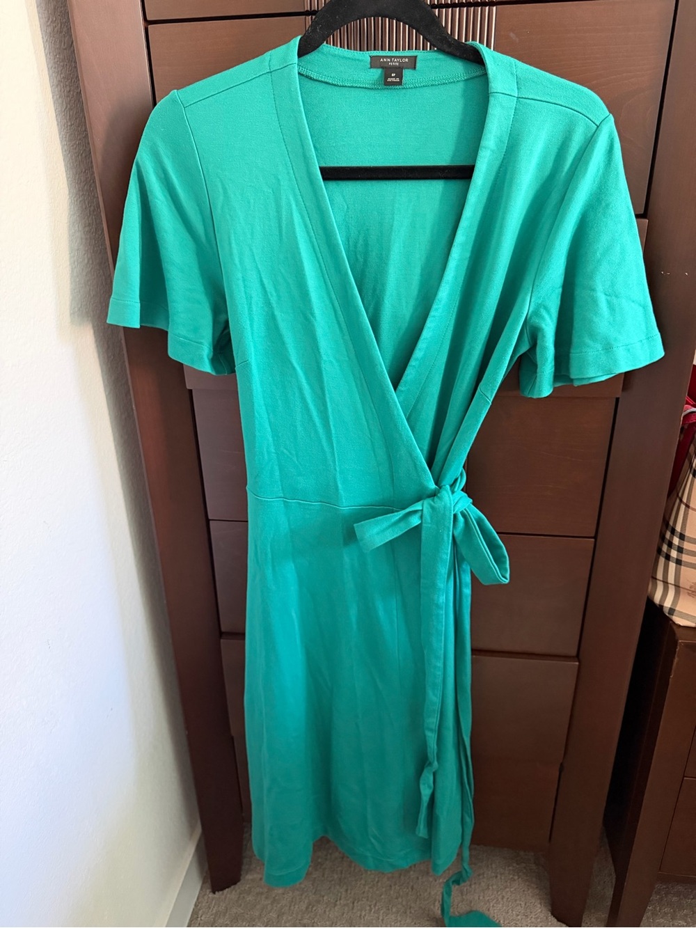 Ann Taylor Knit Green Wrap Dress